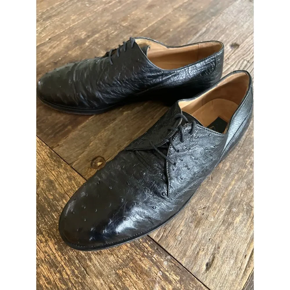 Zelli Made in Italy Ostrich Quill Oxford Casual Dress Shoes  display picture 3